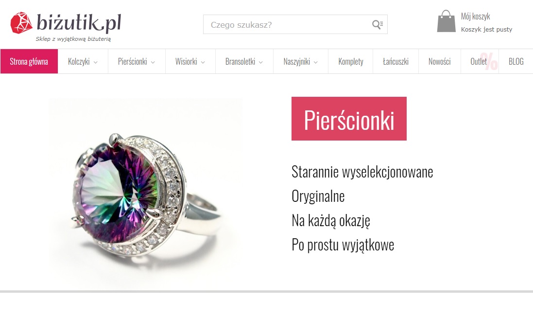 biżuteria sklep internetowy, srebrna biżuteria